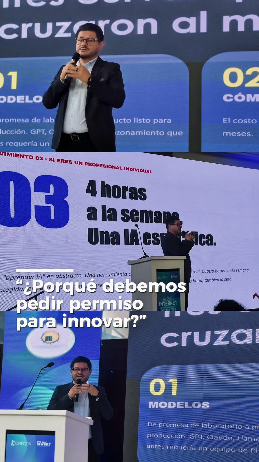 José Martín Carpio durante su ponencia «Tecnologías que transforman» en el Día del Internet El Salvador 2026