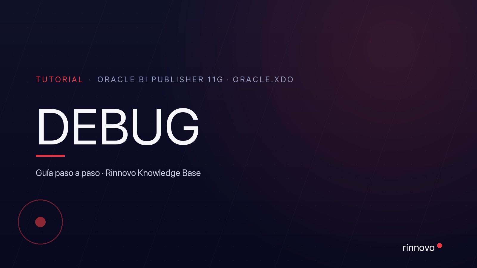 Portada de la guía para activar el modo debug en Oracle BI Publisher 11g