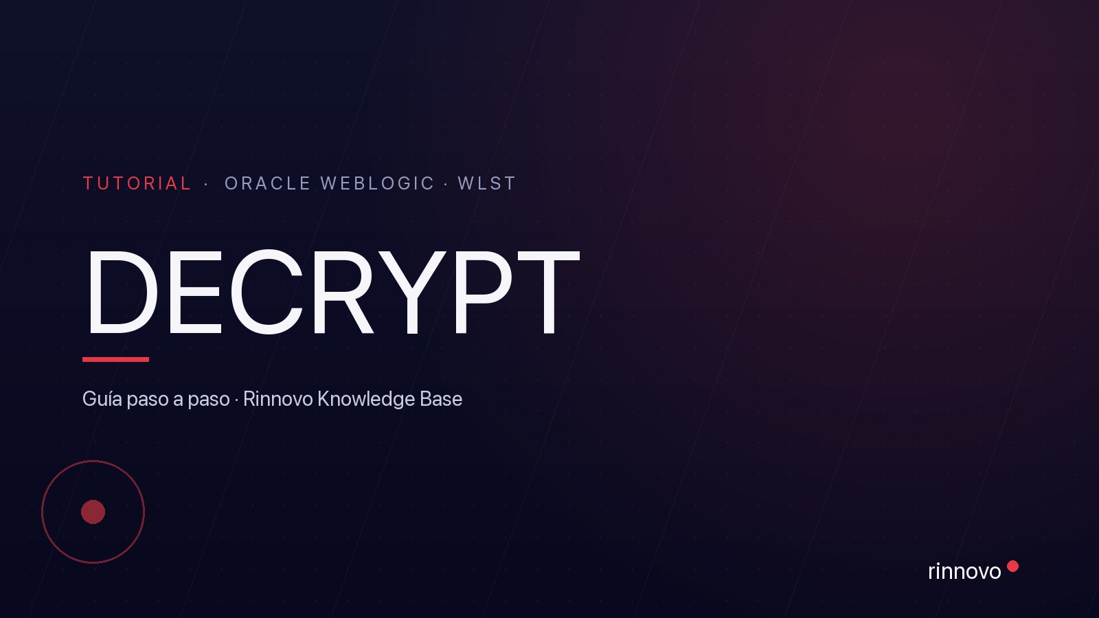 Portada de la guía para descifrar la contraseña de un datasource de Oracle WebLogic con WLST