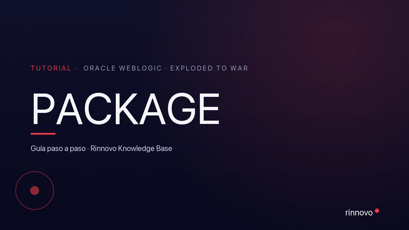 Portada de la guía para crear un archivo WAR desde un deployment exploded en Oracle WebLogic