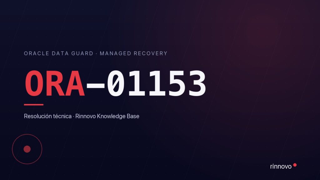 Portada del artículo sobre el error ORA-01153 en Oracle Data Guard